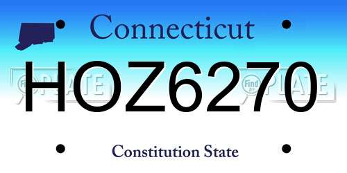 HOZ6270 Connecticut License Plate