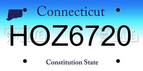 HOZ6720 Connecticut License Plate