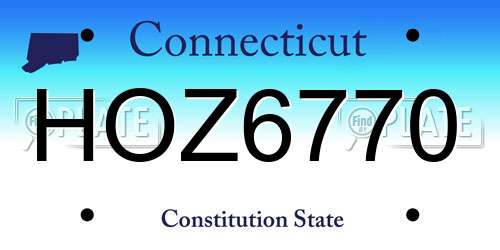 HOZ6770 Connecticut License Plate