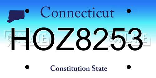 HOZ8253 Connecticut License Plate