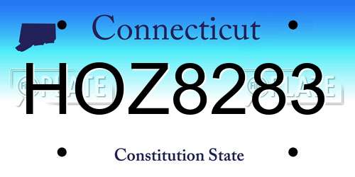 HOZ8283 Connecticut License Plate