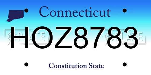 HOZ8783 Connecticut License Plate