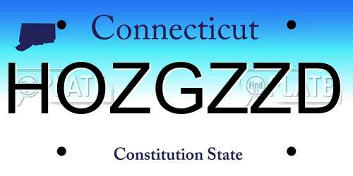HOZGZZD Connecticut License Plate
