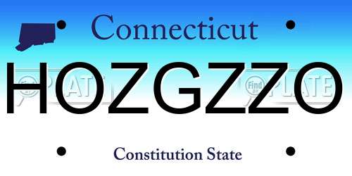 HOZGZZO Connecticut License Plate