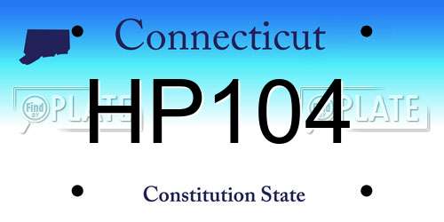 HP104 Connecticut License Plate
