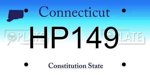 HP149 Connecticut License Plate