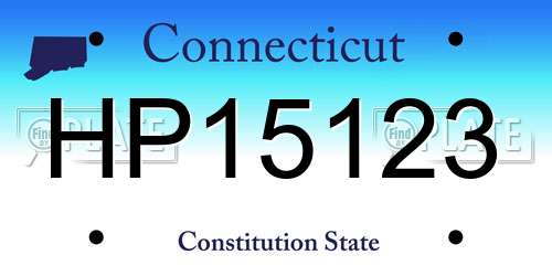 HP15123 Connecticut License Plate