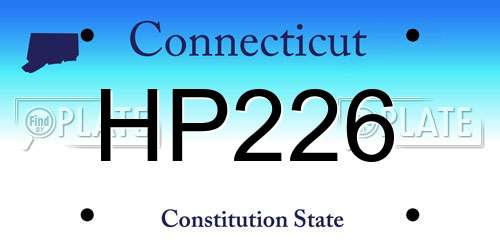 HP226 Connecticut License Plate
