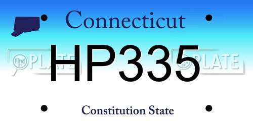 HP335 Connecticut License Plate