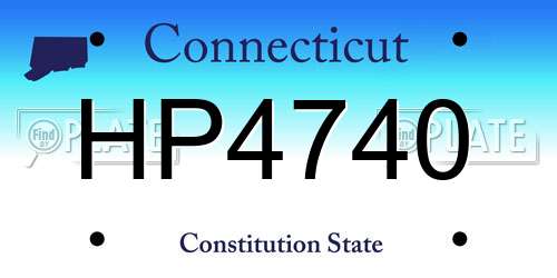 HP4740 Connecticut License Plate