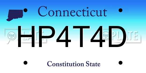 HP4T4D Connecticut License Plate