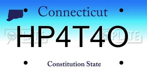 HP4T4O Connecticut License Plate