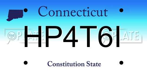HP4T6I Connecticut License Plate
