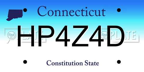 HP4Z4D Connecticut License Plate