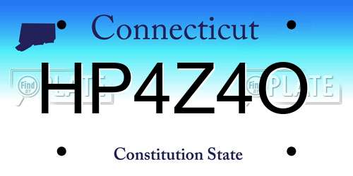 HP4Z4O Connecticut License Plate