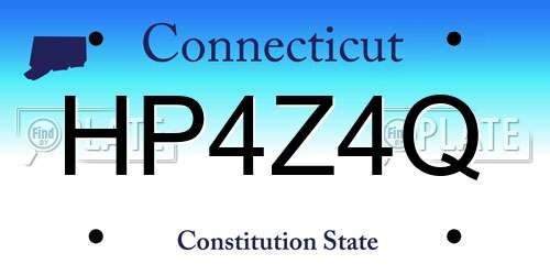 HP4Z4Q Connecticut License Plate