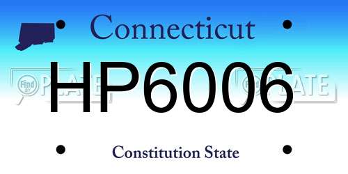 HP6006 Connecticut License Plate
