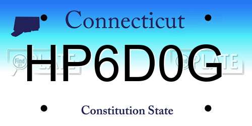 HP6D0G Connecticut License Plate