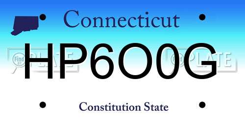 HP6O0G Connecticut License Plate