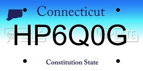 HP6Q0G Connecticut License Plate