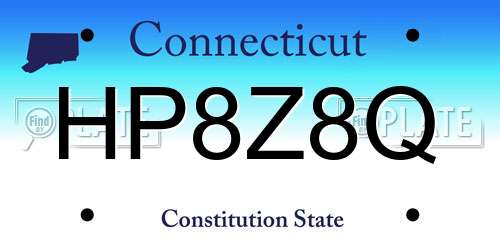 HP8Z8Q Connecticut License Plate