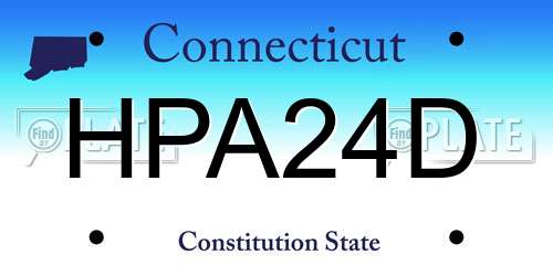 HPA24D Connecticut License Plate