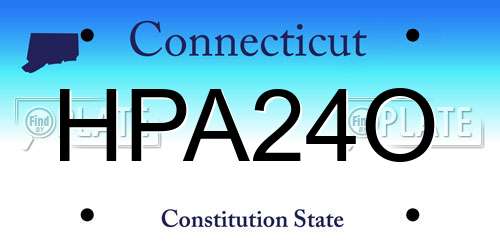HPA24O Connecticut License Plate