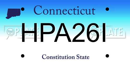 HPA26I Connecticut License Plate