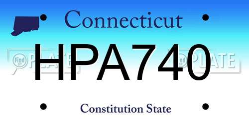 HPA740 Connecticut License Plate
