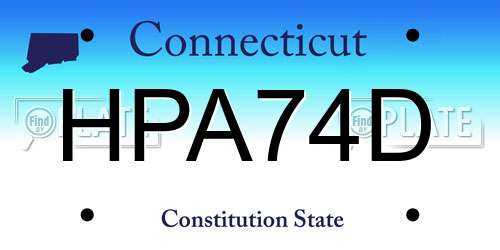 HPA74D Connecticut License Plate