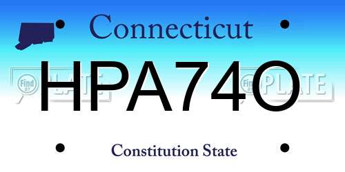 HPA74O Connecticut License Plate