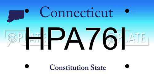 HPA76I Connecticut License Plate