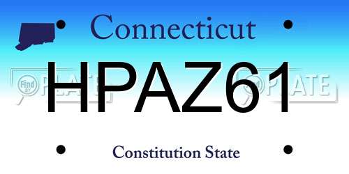 HPAZ61 Connecticut License Plate