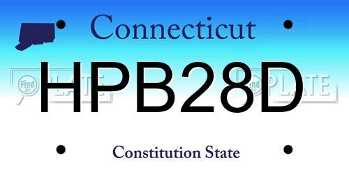 HPB28D Connecticut License Plate