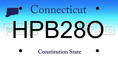 HPB28O Connecticut License Plate