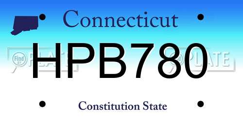 HPB780 Connecticut License Plate