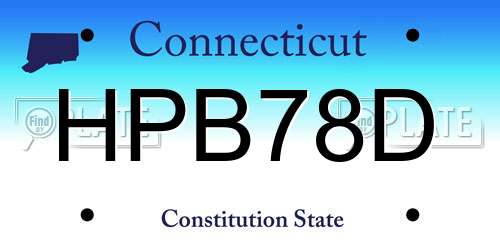 HPB78D Connecticut License Plate