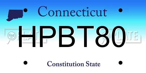 HPBT80 Connecticut License Plate