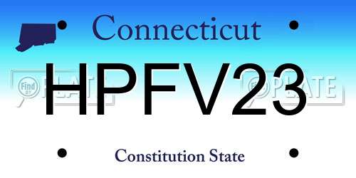 HPFV23 Connecticut License Plate