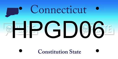 HPGD06 Connecticut License Plate
