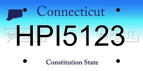 HPI5123 Connecticut License Plate