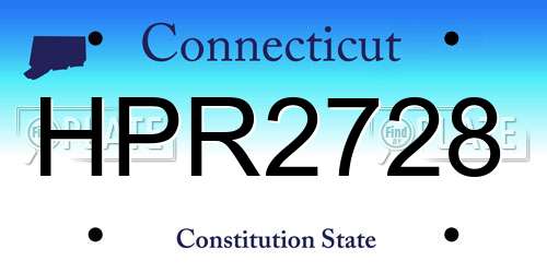 HPR2728 Connecticut License Plate