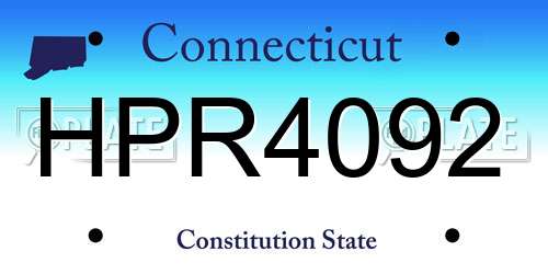 HPR4092 Connecticut License Plate