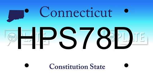 HPS78D Connecticut License Plate