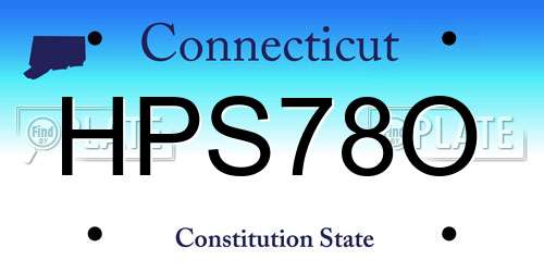 HPS78O Connecticut License Plate