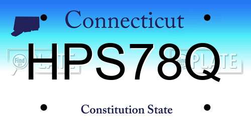HPS78Q Connecticut License Plate