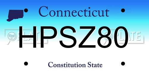 HPSZ80 Connecticut License Plate