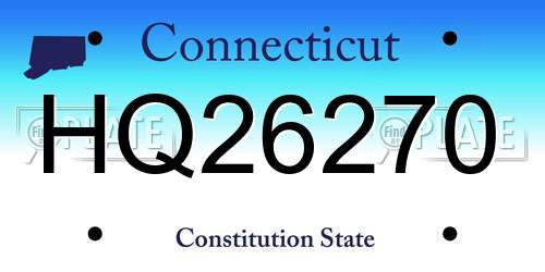 HQ26270 Connecticut License Plate