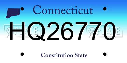 HQ26770 Connecticut License Plate