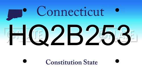 HQ2B253 Connecticut License Plate